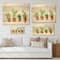 Designart - Cacti In Ceramic Pots In Gentle Tones I - Botanical Print on Natural Pine Wood